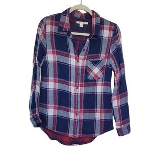 Francesca’s mi ami Cotton Plaid Button Up Shirt